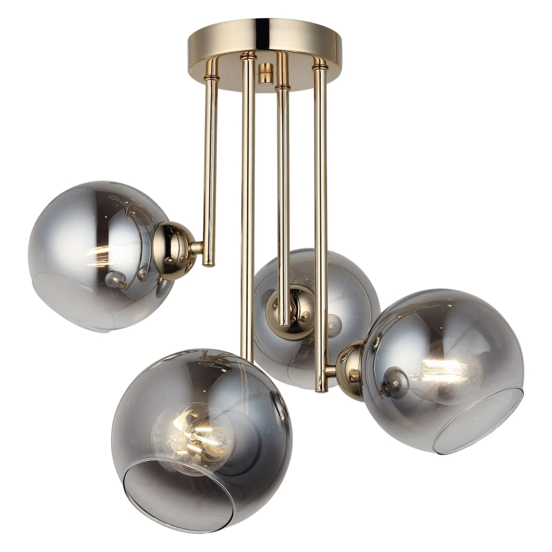 Lustra Aurie Elenia 4 Globuri Fumurii D460 4XE27