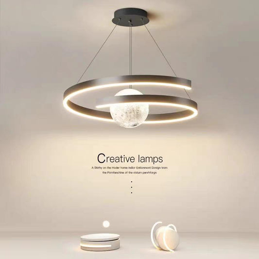 Lustra LED Neagra Arcelle cu Glob D480 35×2w