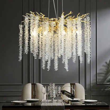 Candelabru Cristal LED Gratia, 60 cm, Auriu