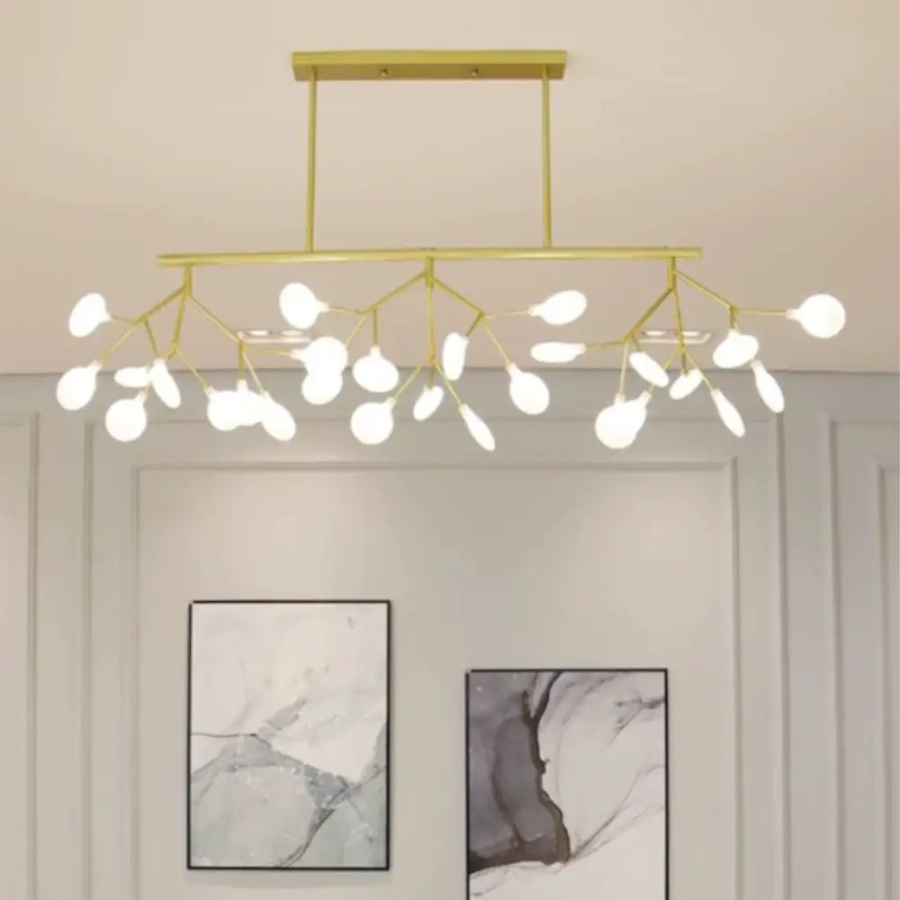 Lustra Suspendată LED Helia, Elegantă, 54W, Aurie