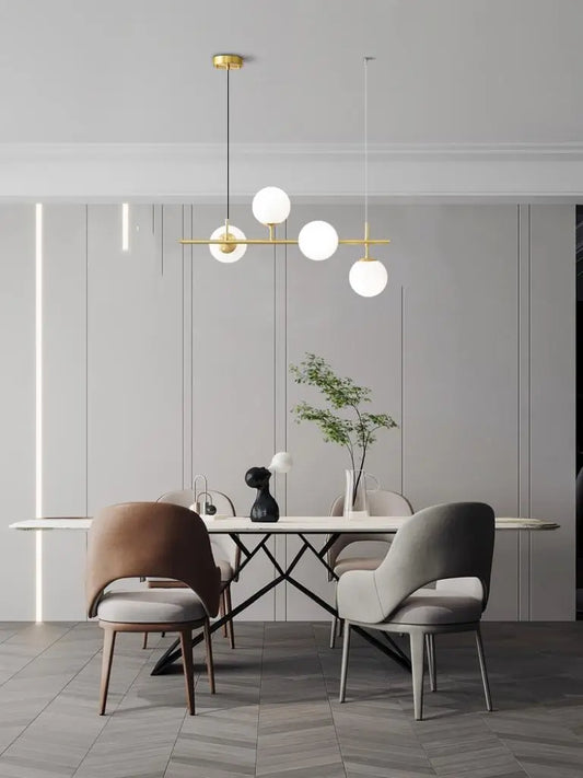 Lustra LED Eleganta Ignatia, 4 Globuri Albe Mat