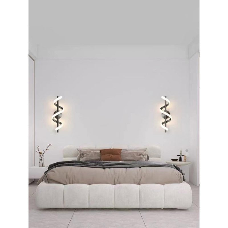 Aplica Led Neagra Brynn Perete Spirala 15W