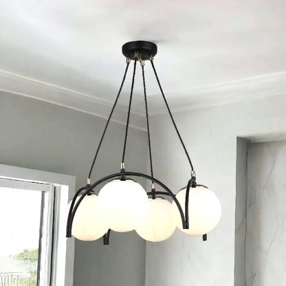 Lustra Neagră Melania, 4 Globuri Albe, 4xE27, 60W x 4