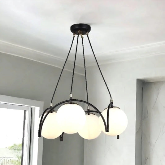 Lustra Neagră Melania, 4 Globuri Albe, 4xE27, 60W x 4