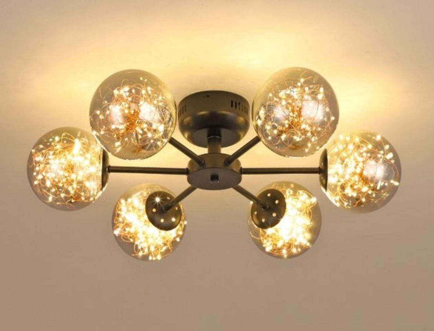 Lustra LED Xyla 6 Globuri Transparente