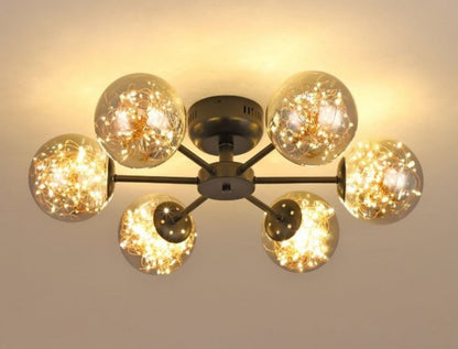 Lustra LED Xyla 6 Globuri Transparente