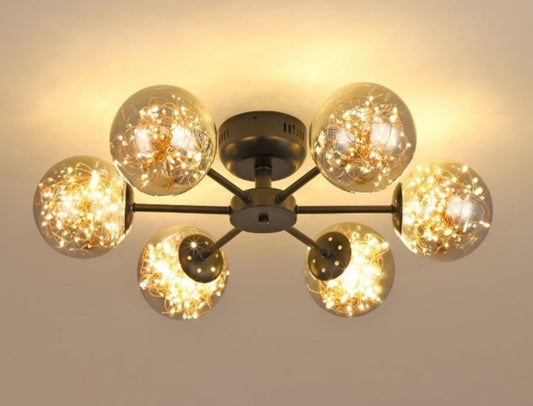 Lustra LED Xyla 6 Globuri Transparente