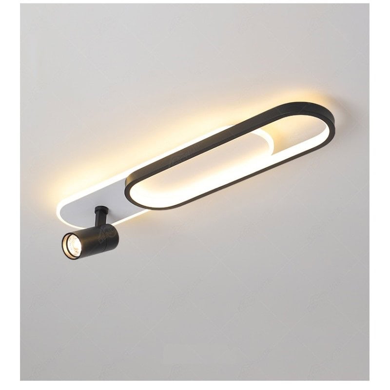 Plafoniera LED Moderna, Alb cu Negru 77W, Echivalent 400W