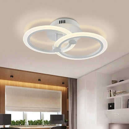 Lustra LED Cassia White 2 Cercuri Echivalent 135W Telcomanda
