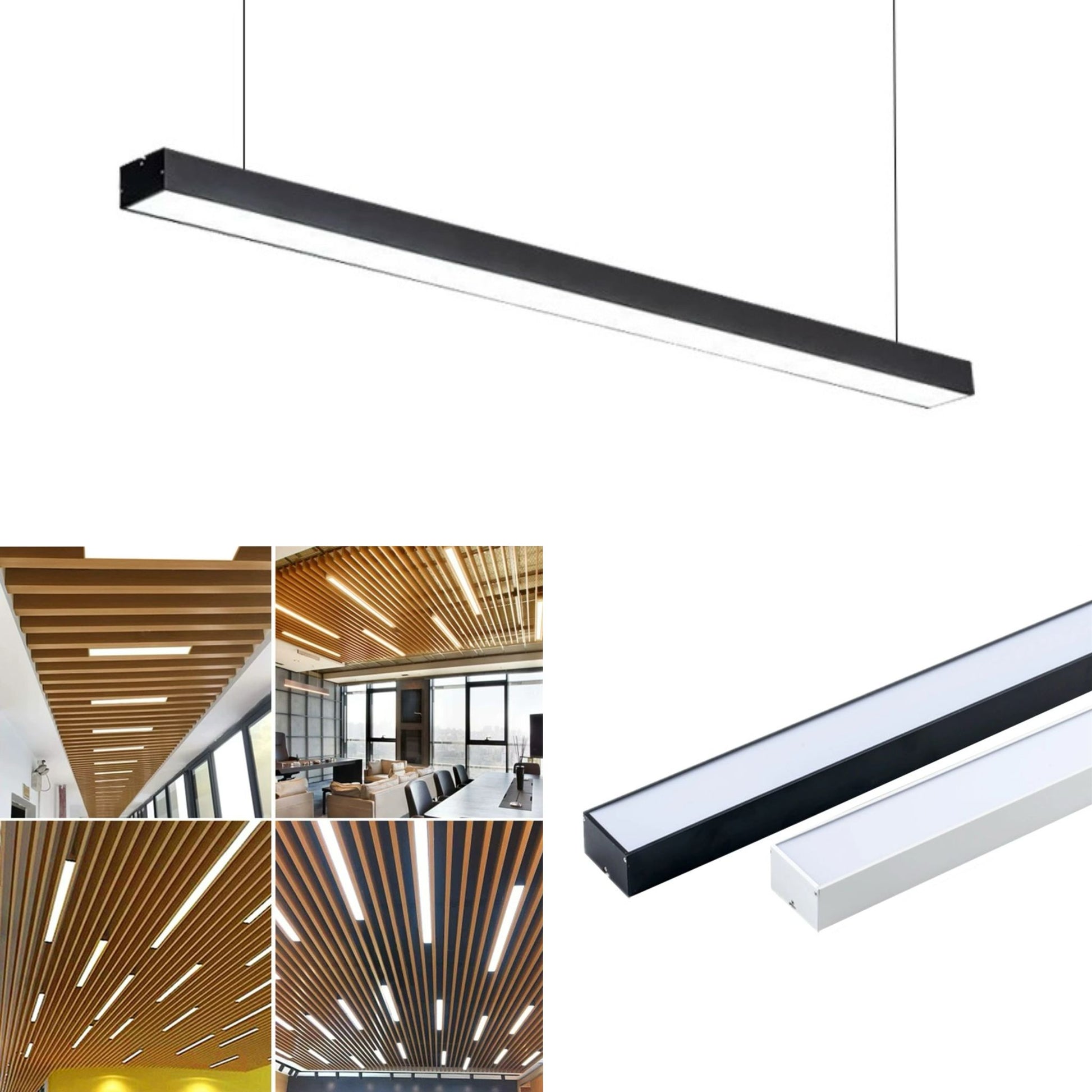 Lustra Led Neagra Suspendata Caryes 55W D1180