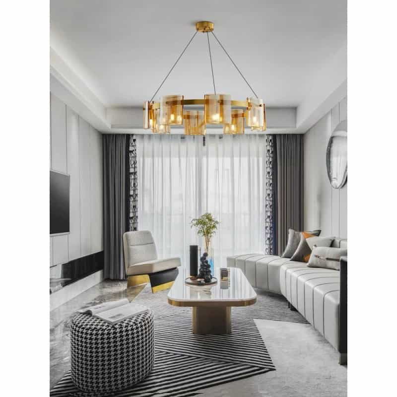 Lustra LED Aurie Moderna Eleganta 60 cm Sticla G9 X 6