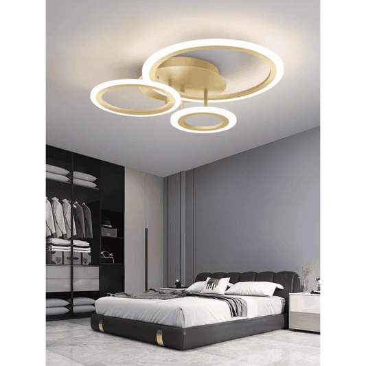 Lustra LED Aurie 3 Cercuri cu Telecomanda wifi 2.4G