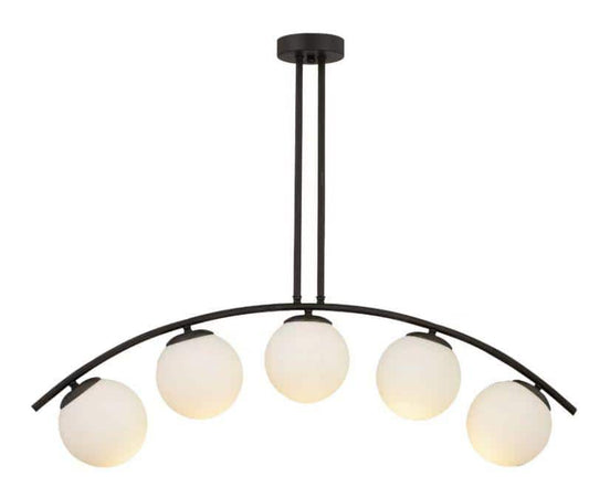 Lustra Neagra Azaria 5 Globuri Albe 5xE27