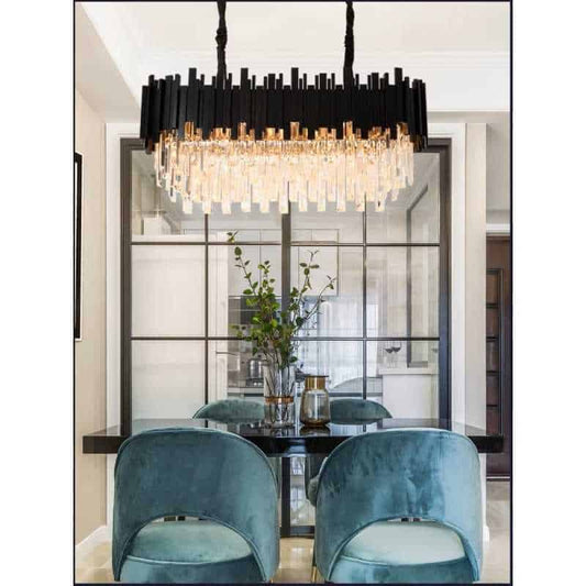 Candelabru Cristal Negru Sanya 10xE14