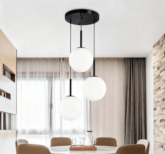 Lustra Neagra Sirenya 3 Globuri Albe E27