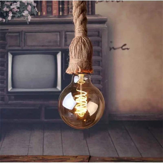 Lustra Rustica cu Sfoara, Barbeque 1 bEC 60W Maxim