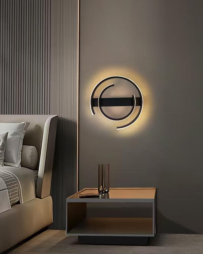 Aplica LED Neagra Calia 30W, D300mm, 3 Functii Lumina