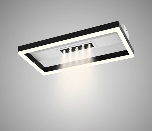 Lustra Led Dreptunghi Vinevra Neagra 36W+5W, 400×200