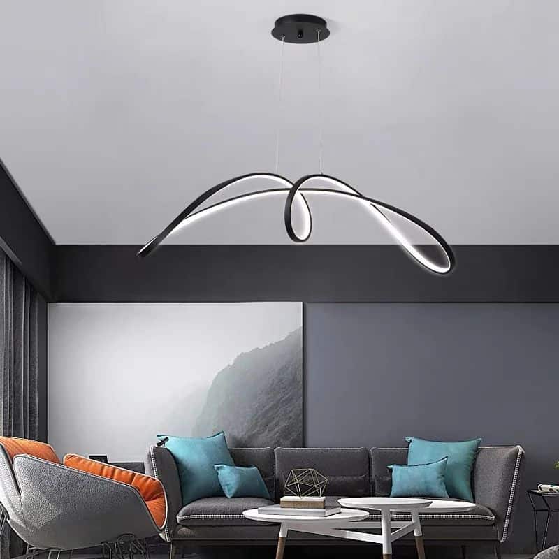 Lustra LED Neagra Marisol, Telecomanda Wifi, 108W