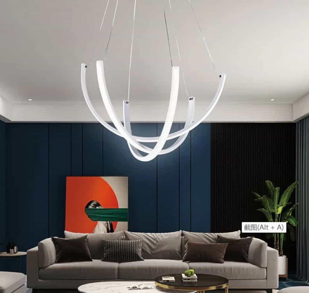 Lustra LED Alba Moderna Wifi 2.4G Intensitate reglabila