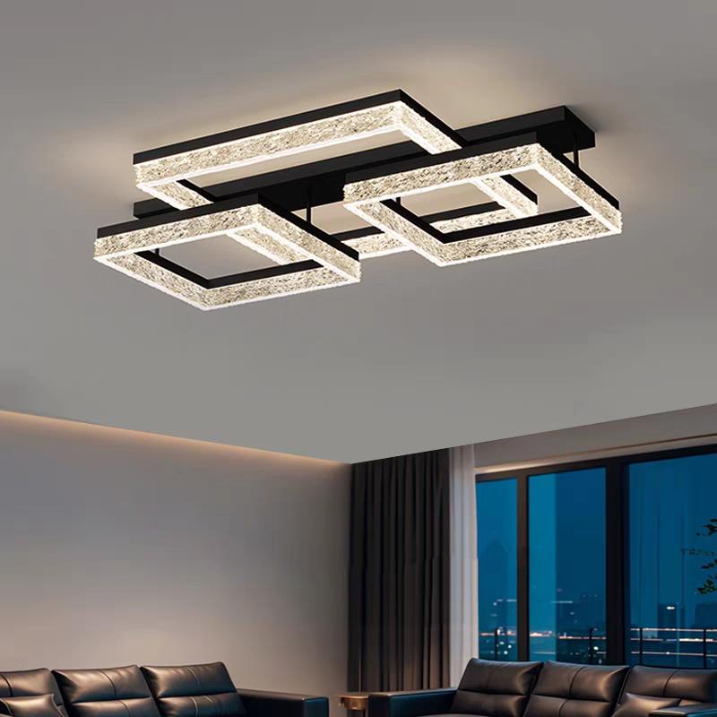 Lustra Led Neagra Alindra 3 Patrate D550 57×2W