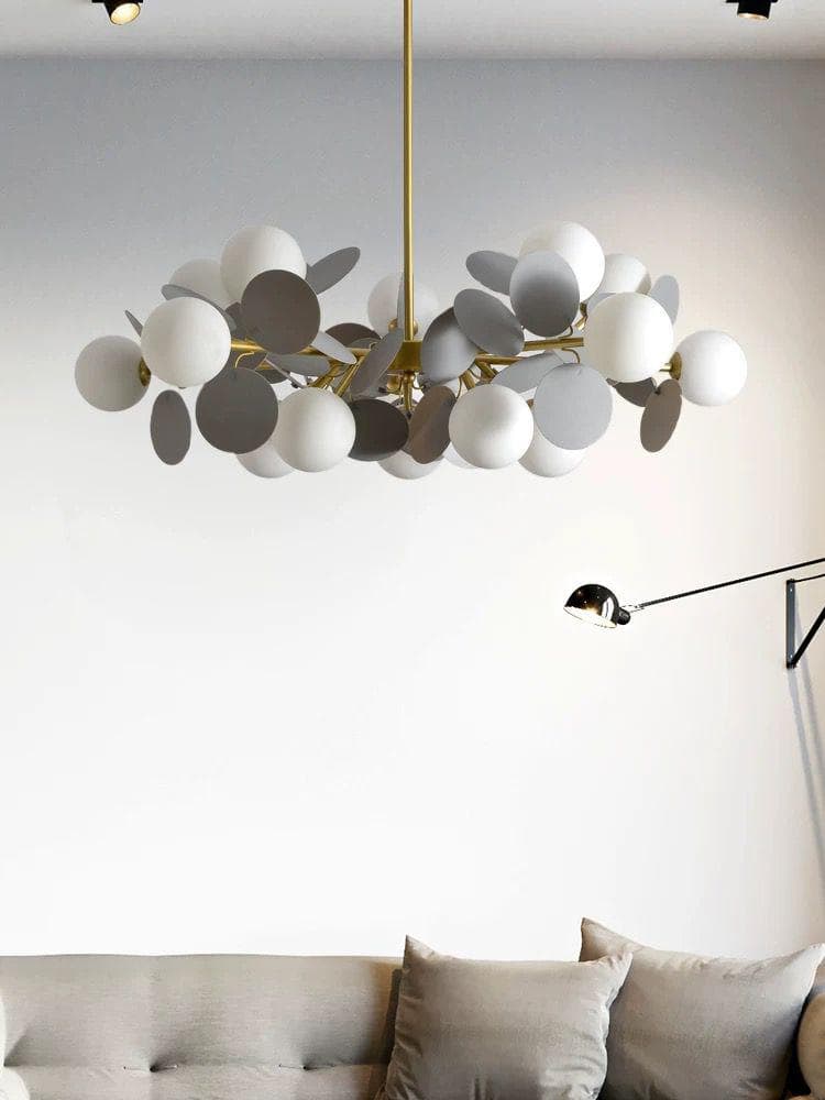 Lustra Aurie Melys Alb cu Gri E27 D940×680mm