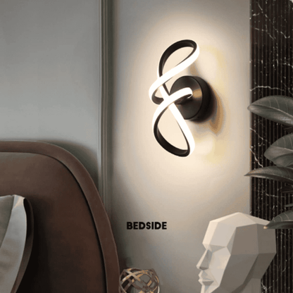 Aplica Led Neagra de Perete Spiral, 3 Functii Lumina