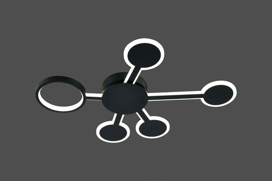 Lustra Led Neagra Ornella 63W, 650×500