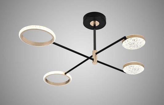 Lustra Led Negru Auriu Rufina, 42W, D890×H320mm