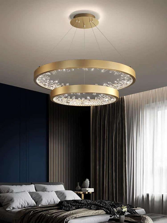 Lustra LED Aurie 2 Cercuri D40+60cm, Telecomanda Wifi 2.4G