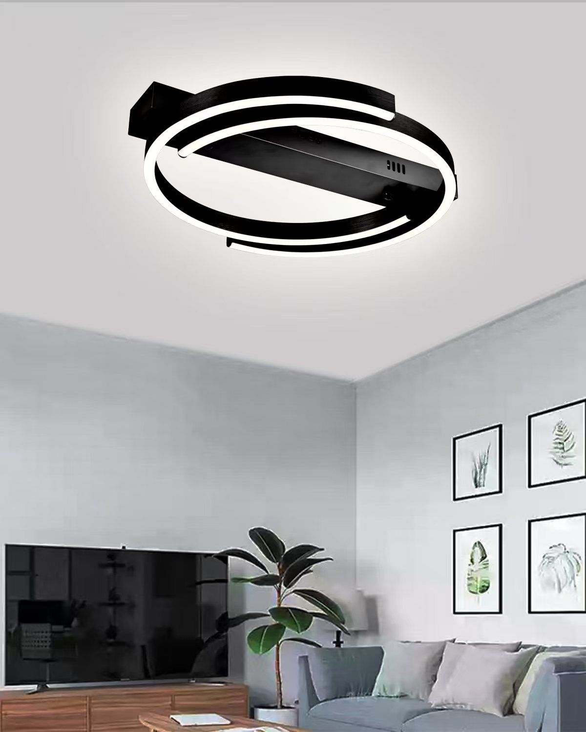 Lustra Led Neagra Xyle D500 72W