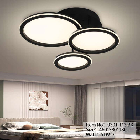 Lustra Neagra LED Bijou 51x2W 3 Zone Lumina, Telecomanda