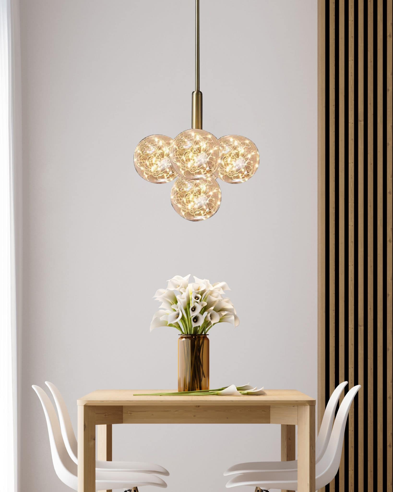 Lustra Led Lysera 5 Globuri 36w 330×H1000mm