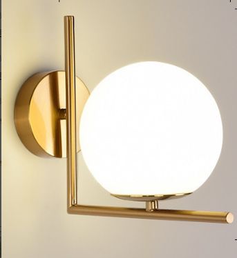 Aplica Perete Glob Alb, E14, Aurie