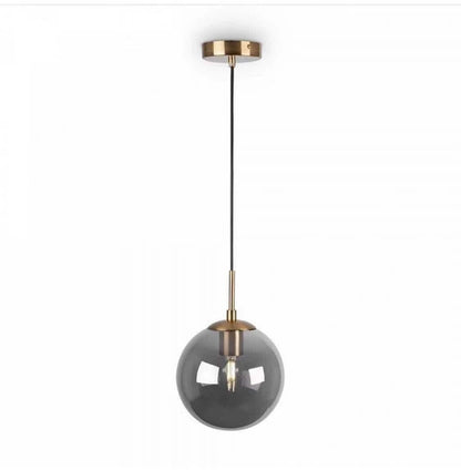 Lustra Pe Cablu tip Pendul, Glob Sticla Fumuriu