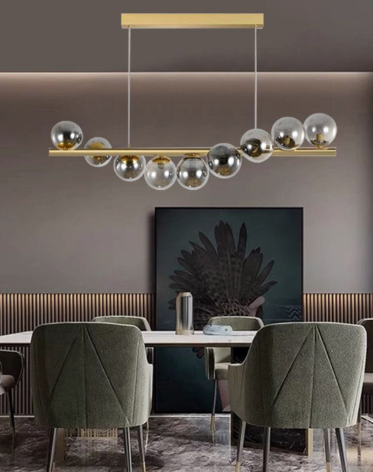 Lustra LED Aurie Niam cu 9 Globuri Fumurii