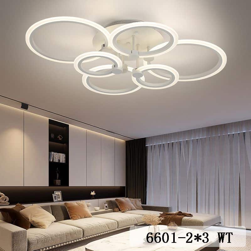 Lustra LED Alba 6 cercuri Telecomanda Wifi 2.4G