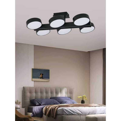 Lustra LED Neagra Azalia 6x12w Telecomanda