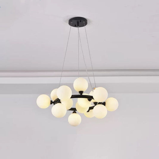 Lustra Neagra Isenne Globuri 15 Albe G9
