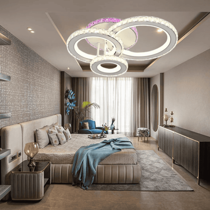 Lustra LED Cristal Aria Oțel inoxidabil Telecomanda 77W