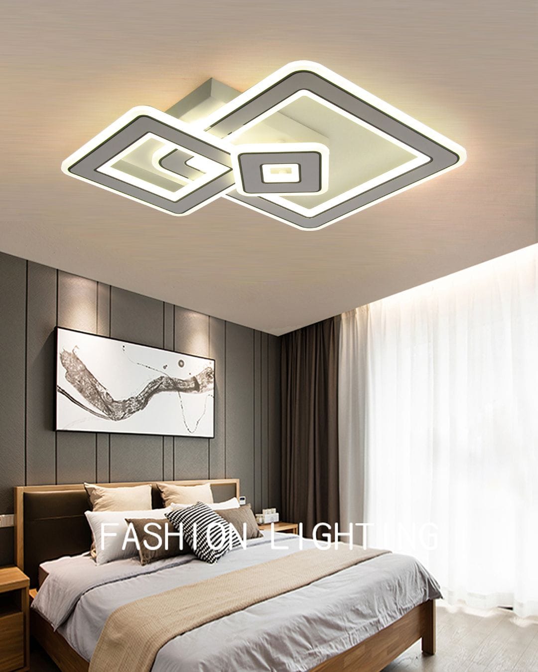 Lustra LED Jovita 3 Patrate si cu Telecomanda Wifi 2.4G