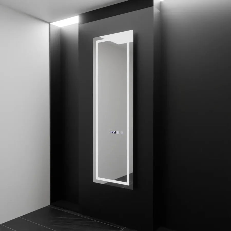 Oglinda LED Rectangulara, 45x140cm, Premium Giulia Senzor Radar Marcello, Sistem Dezaburire, Ceas &amp; Termometru, Dimabila, Dressing Couture