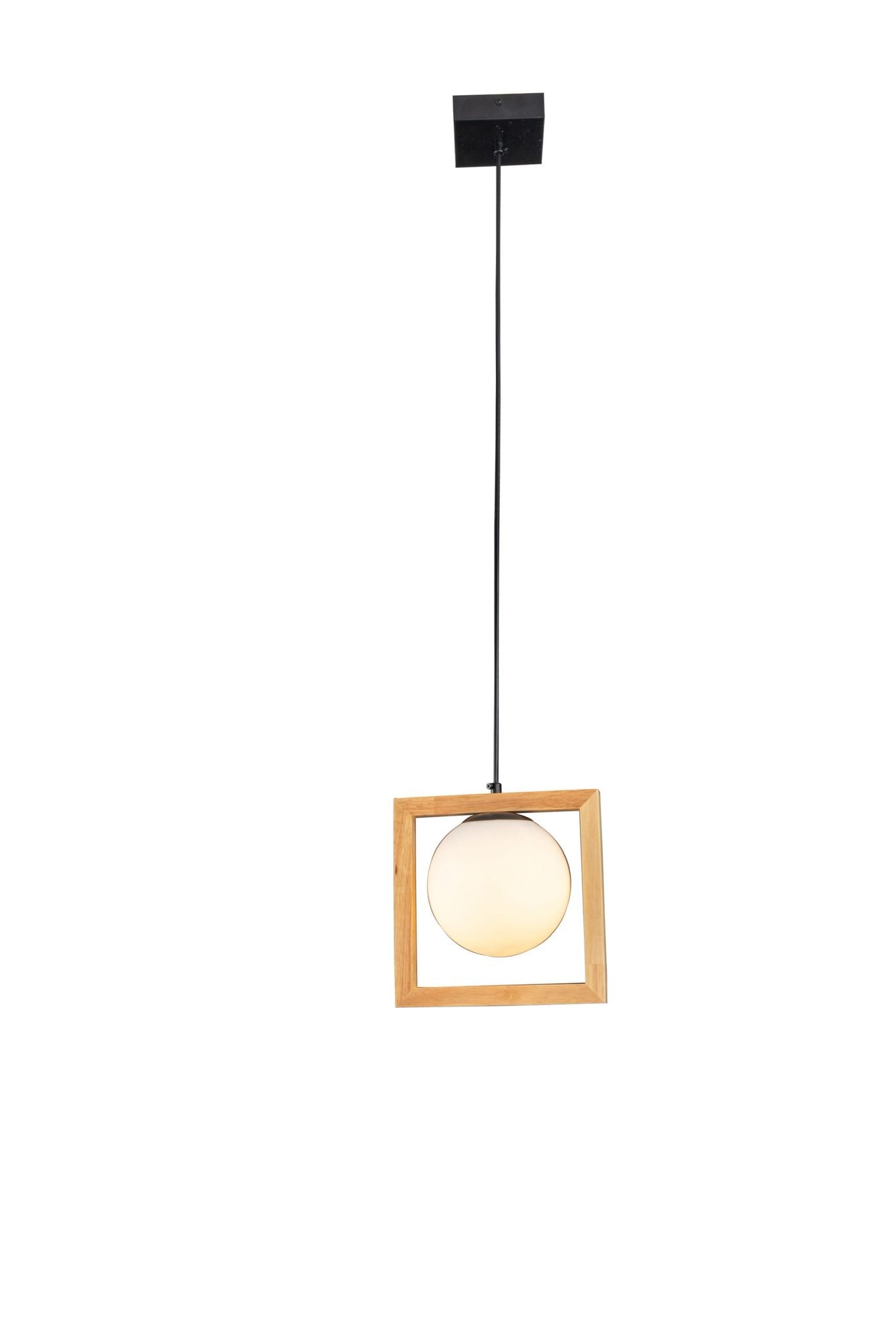 Lustra Suspendata Glob Aeralyn Lemn D200 E14