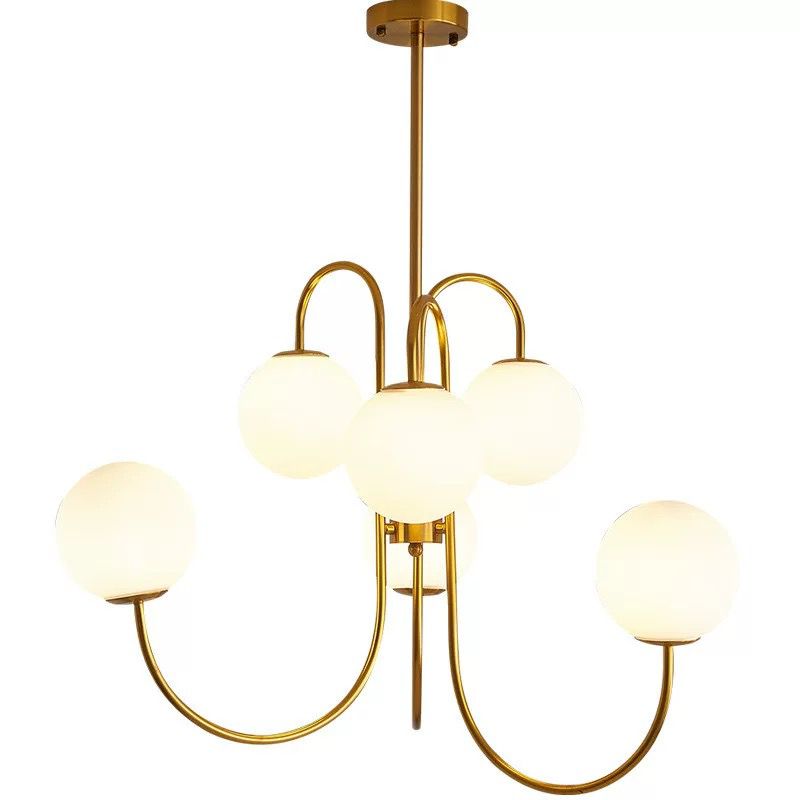 Lustra Aurie Hesperia 6 Globuri Albe D720 6XE27