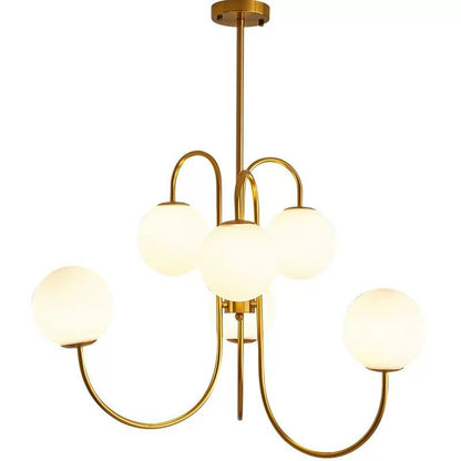 Lustra Aurie Hesperia 6 Globuri Albe D720 6XE27