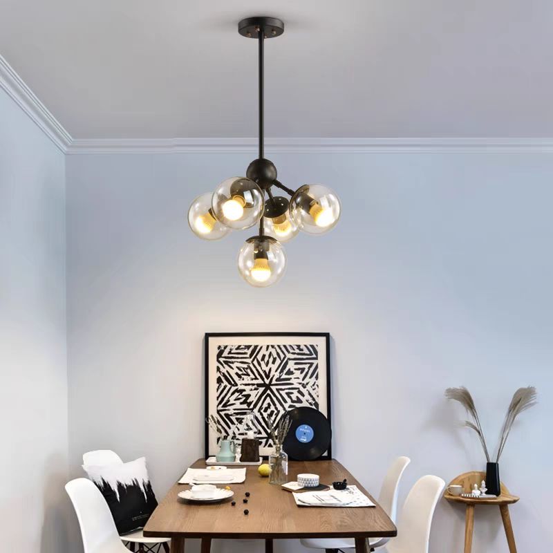 Lustra Neagra Leonie 5 Globuri D500 5xE27