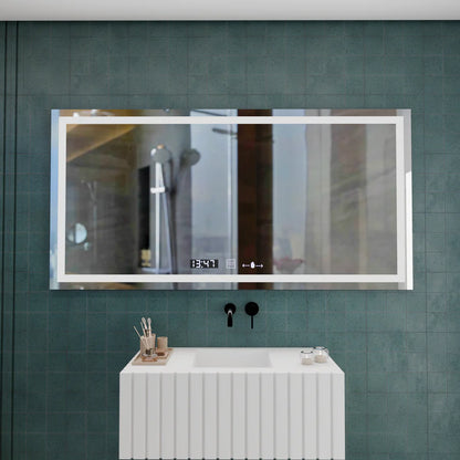 Oglinda LED Rectangulara, 120x60cm, Premium Verite MotionGlow Marcello, Sistem Dezaburire, Ceas &amp; Termometru, Dimabila
