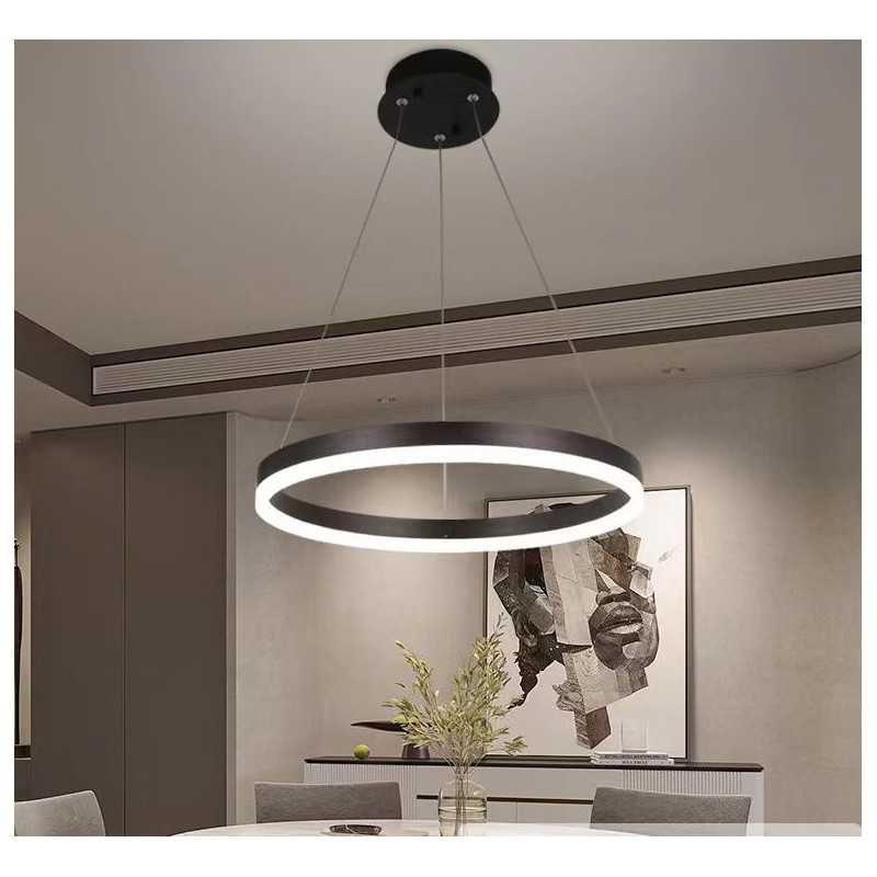 Lustra Led Suspendata Noella D400 80W Neagra