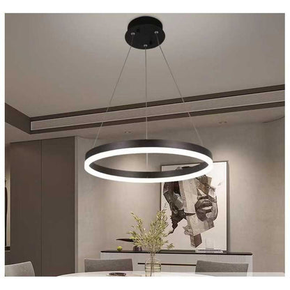 Lustra Led Suspendata Noella D400 80W Neagra