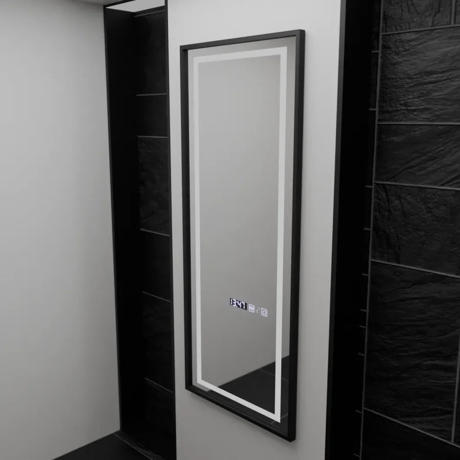 Oglinda LED Rectangula, 60x150cm, Premium Bianca Senzor Radar Marcello, Sistem Dezaburire, Ceas &amp; Termometru, Dimabila, Dressing Couture